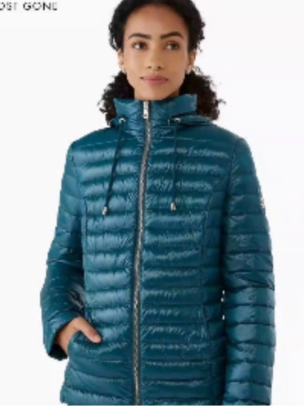 kate spade Teal Lightweight Quilted Packable hooded Puffer coat (XL) - Picture 4 of 16